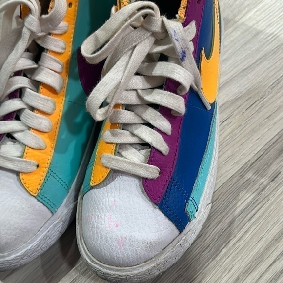 Nike Blazer Mid GS Aurora Purple Yellow Kid’s Size 4Y Multicolor - Picture 4 of 9